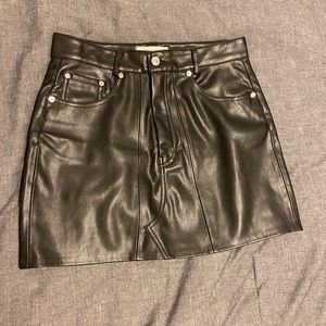 Black faux leather skirt